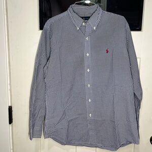 Ralph Lauren Blue and White Checkered Shirt